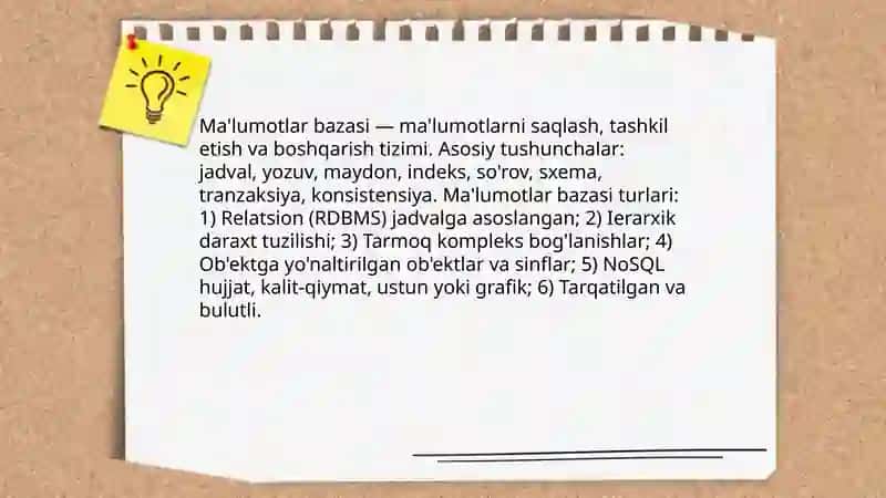 Malumotlar bazasi 3