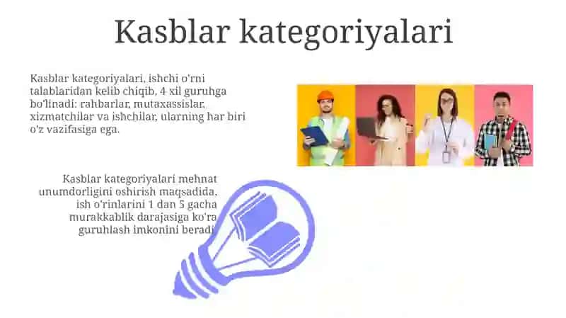 Kasblarning turkumlaribolimlariguruhlari 3