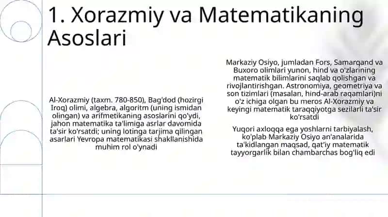Xorazmiy va Matematikaning Asoslari 3