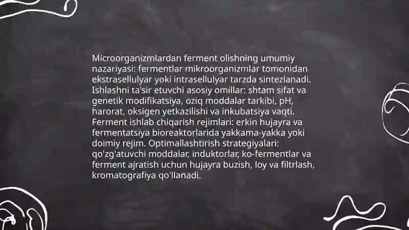 Mikroorganizmlardan ferment olish texnologiyasi 3