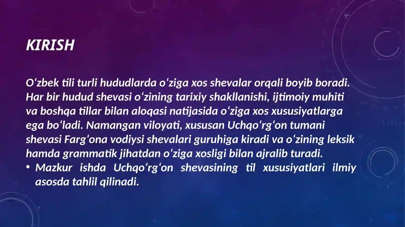 Namangan viloyati Uchqo‘rg‘on tumani shevasining leksik va grammatik xususiyatlari 3