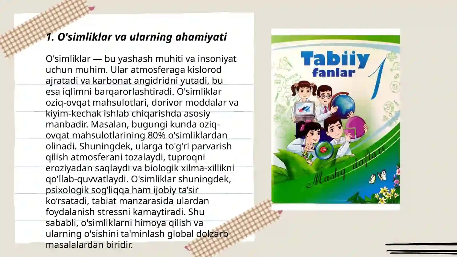1-2-sinfda "Tabiiy fanlar" darsligi bilan ishlash 3