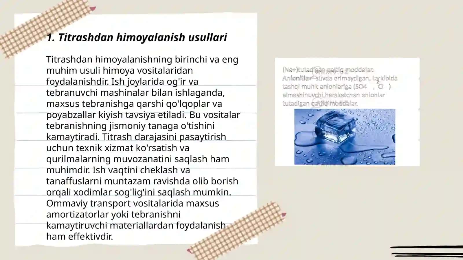 Titrash va shovqindan saqlanish usullari 3