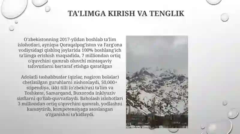Ta'lim sohasidagi o'zgarishlar 3