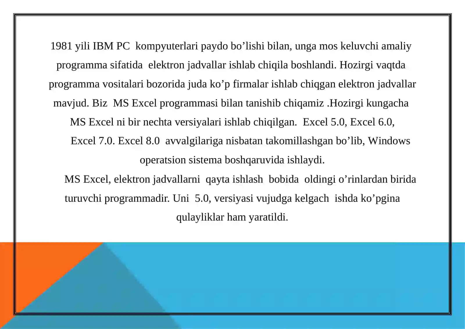 Excelda formulava funksiyalarbilan ishlash 3
