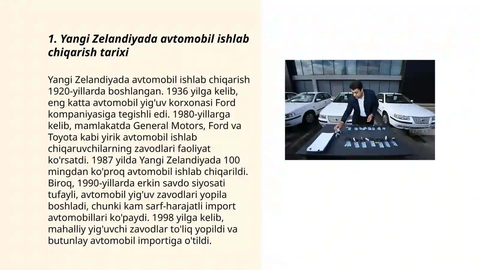 Yangi Zelandiya avtomobil sanoati rivojlanishi 3