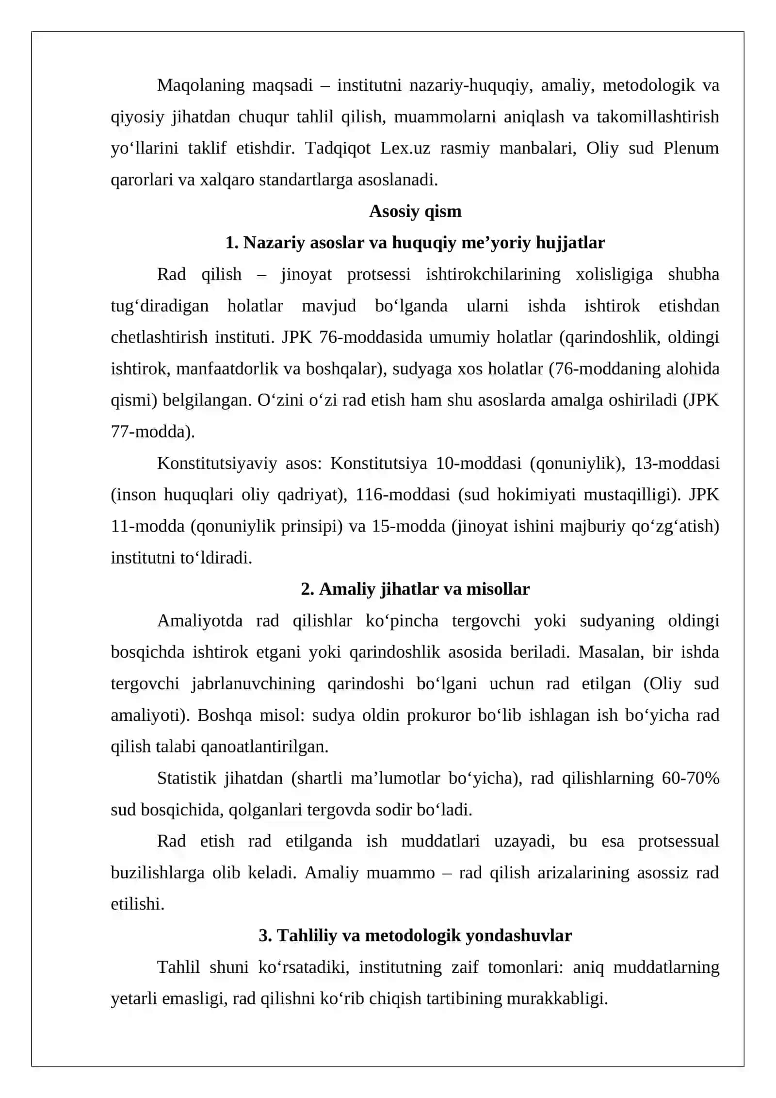 Rad qilishlar Maqola 3