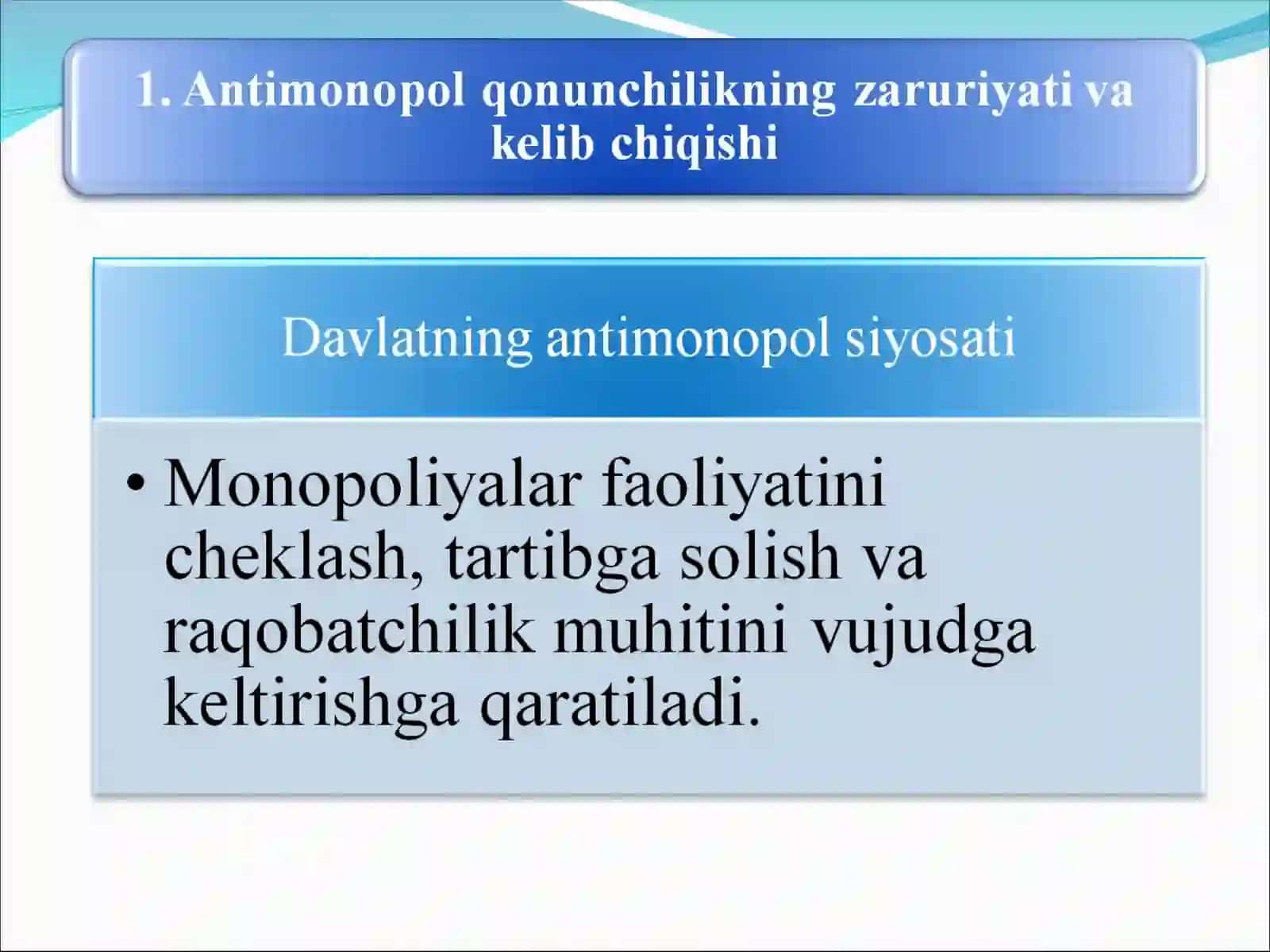 ANTIMONOPOL QONUNCHILIK VA TABIIY MONOPOLIYALARNI TARTIBGA SOLISH 3