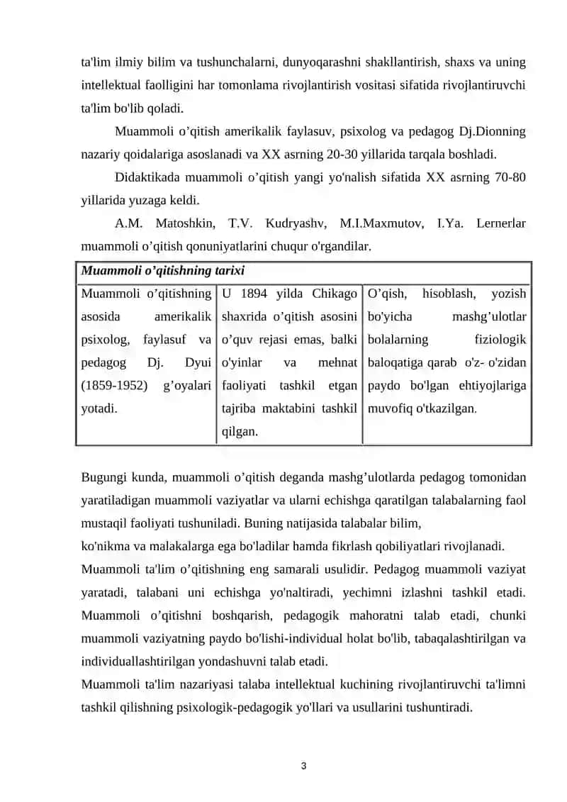 TEXNOLOGIYA DARSLARIDA JARAYONLARIDA MUAMMOLI TA’LIM 3