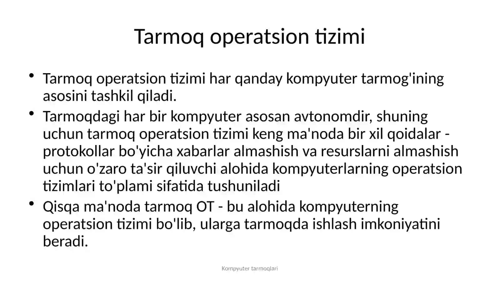 Tarmoq operatsion tizimlari 3