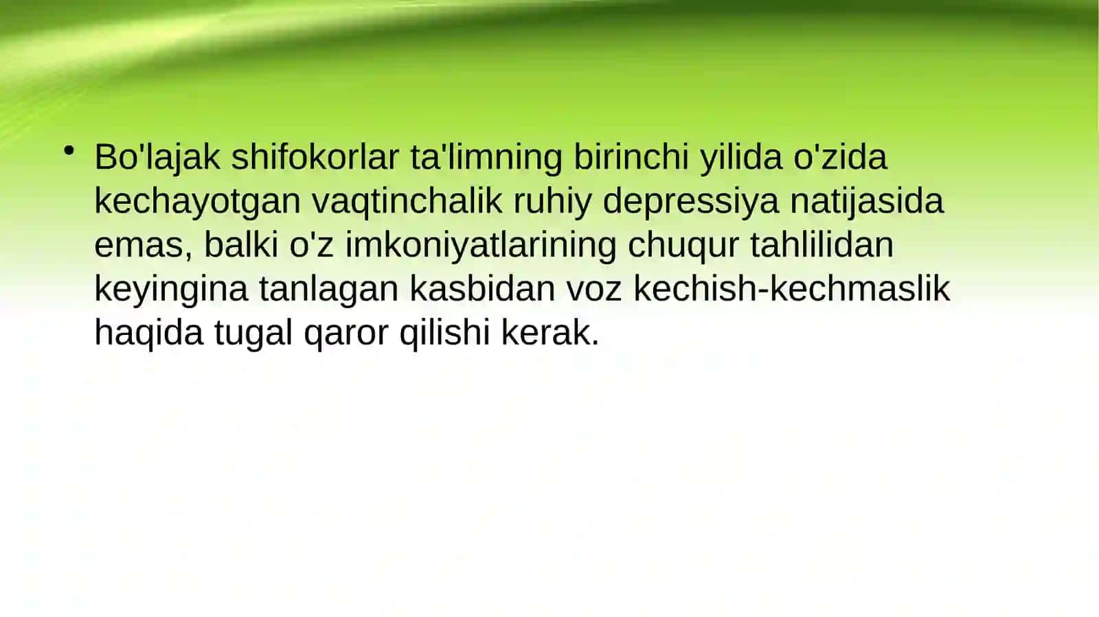 Talabalarning bemorlar bilan muloqot qilish madaniyati (Prezentatsiya) 3