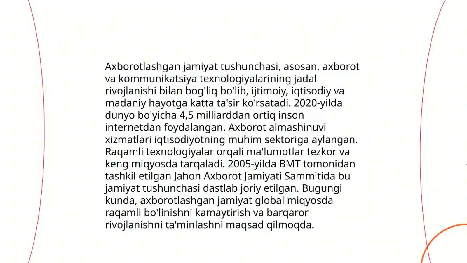 Axborotlashgan jamiyat va uning istiqbollar 3