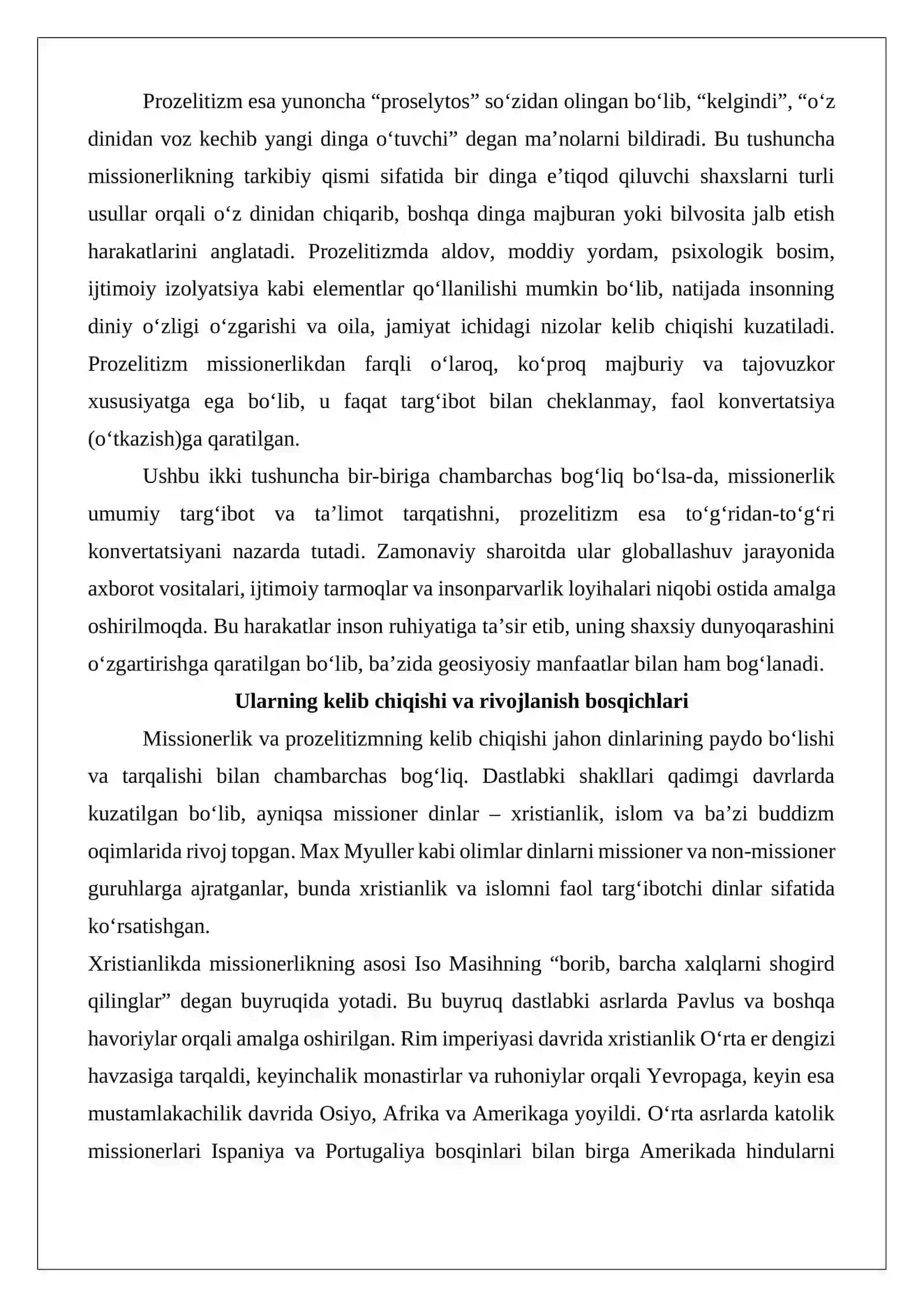 Missionerlik va prozelitizmning siyosiy-ijtimoiy xavfi 3