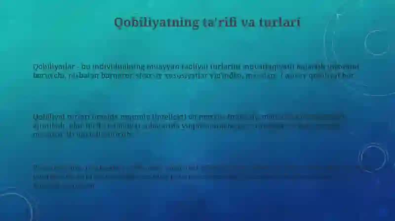 Qobiliyat vauning rivojlanishi 3