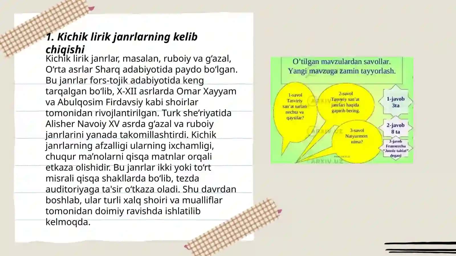 Kichik lirik janrlar 3