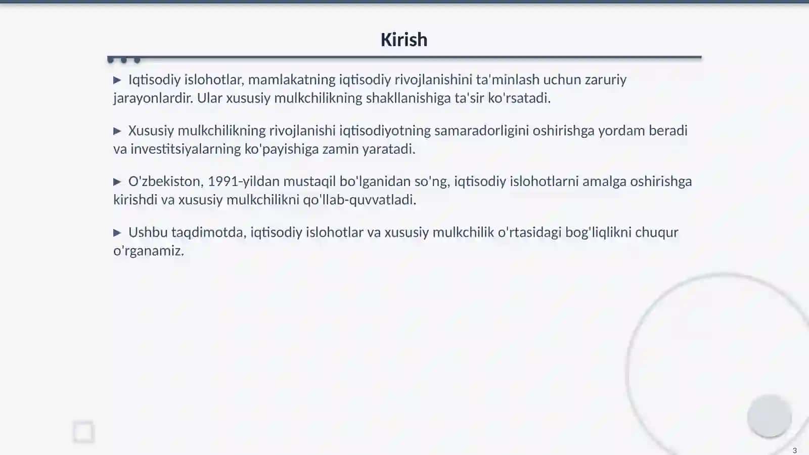 Iqtisodiy Islohotlar va Xususiy Mulkchilik Shakllanishi 3