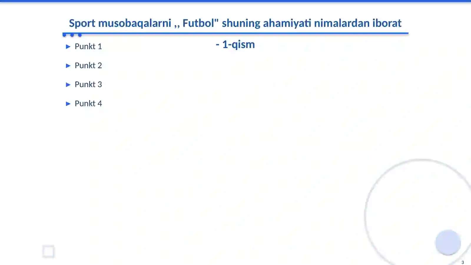 Sport musobaqalarni,, Futbol" shuning ahamiyati nimalardan iborat 3
