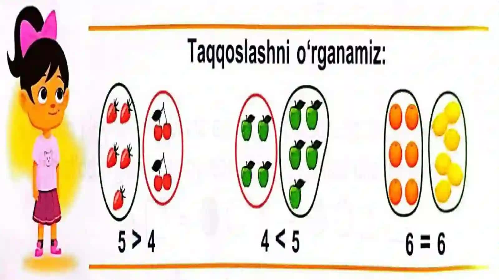 1-sinf MATEMATIKA fanidan “Taqqoslash” mavzusida taqdimoti 3