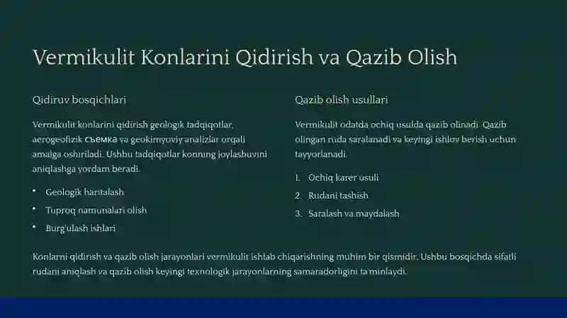 Vermikulit Ishlab Chiqarish Texnologiyasi 3