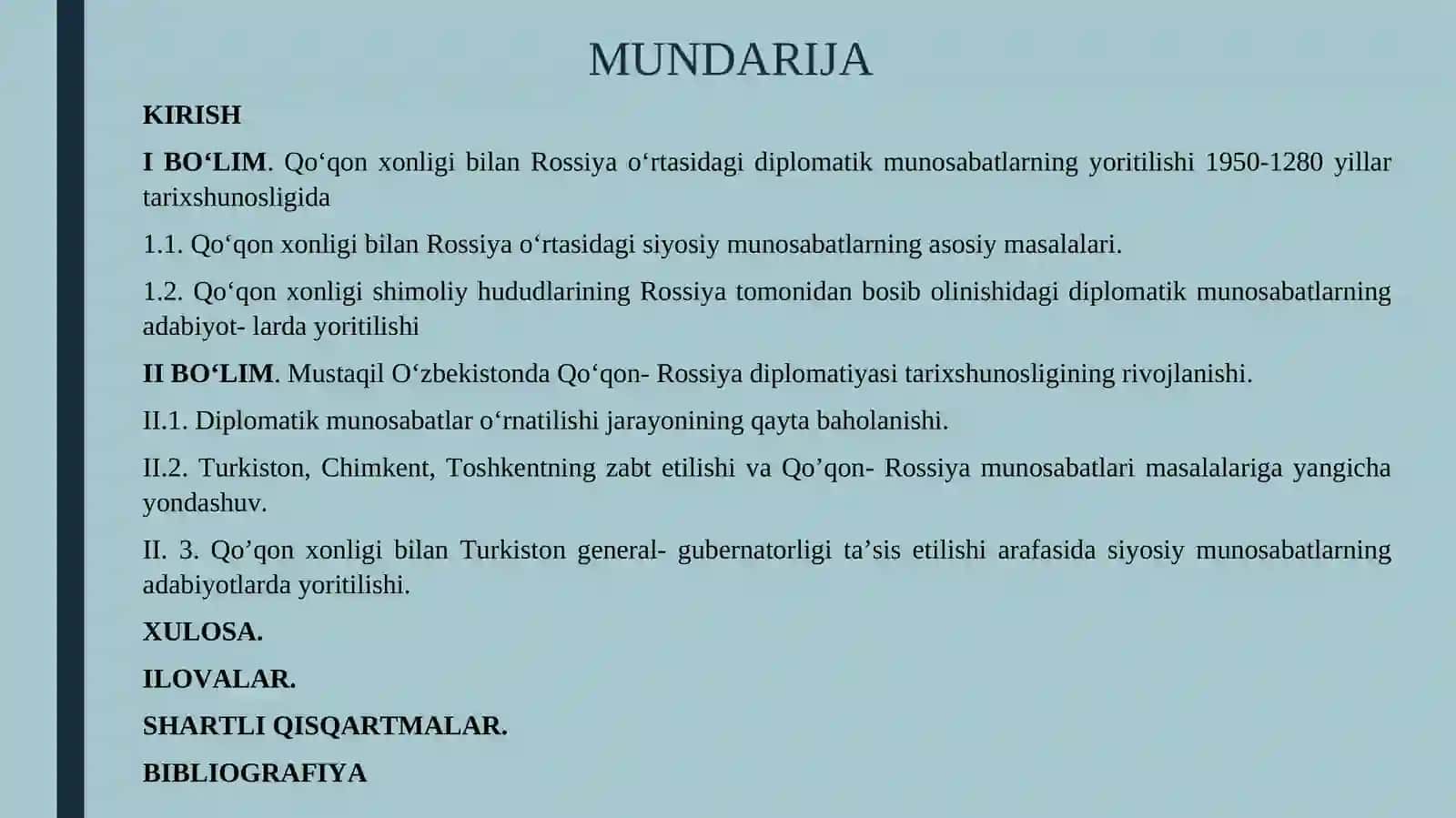 QO‘QON- ROSSIYA DIPLOMATIK MUNOSABATLAR TARIXSHUNOSLIGI 3