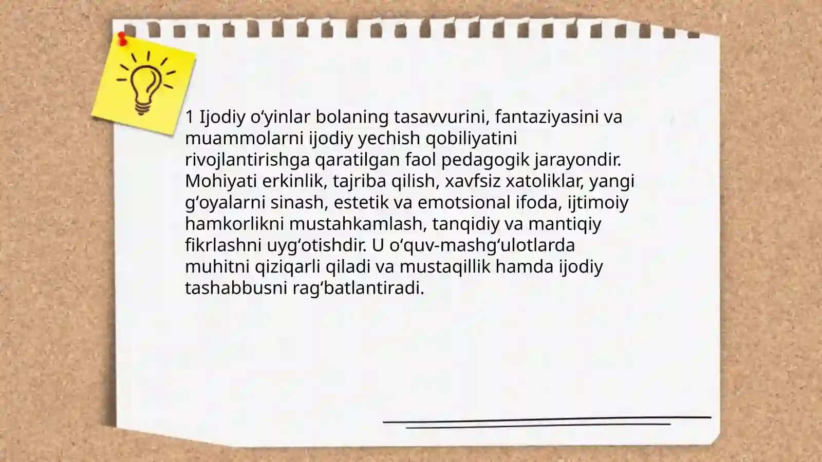 Ijodiy oʻyinlar va uning mazmuni 3