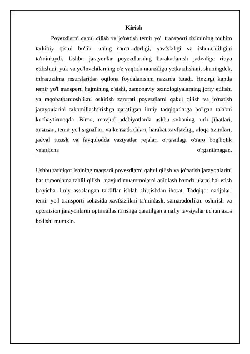 Poyezdlarni qabul qilish va jo'natish 3