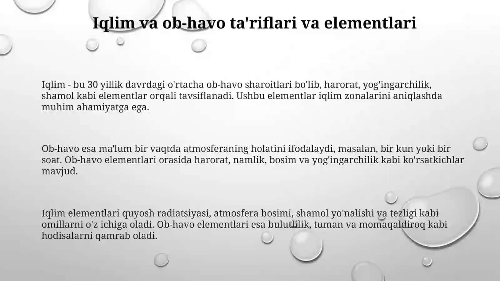 Iqlim va ob-havo 3