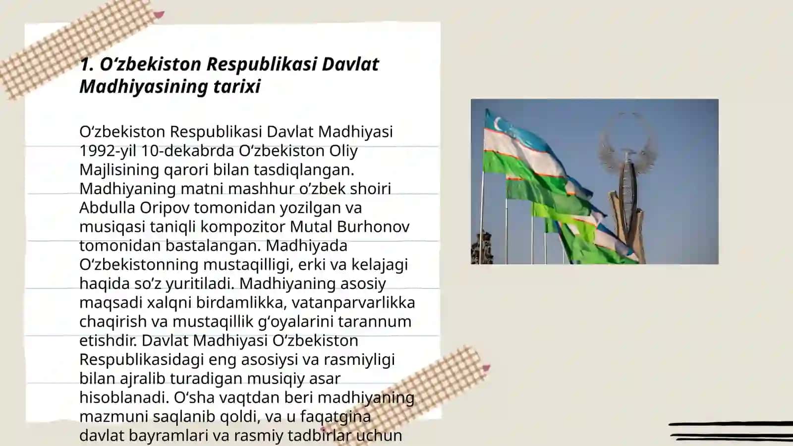 Oʻzbekiston Respublikasining Davlat Madhiyasi 3