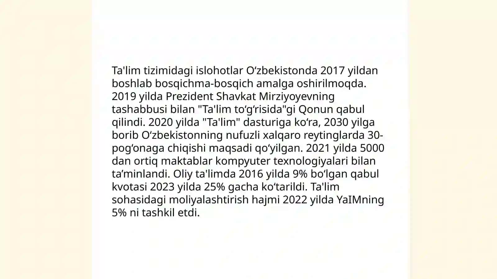 Oʻzbekiston Respublikasida ijtimoiy sohadagi oʻzgarishlar 3