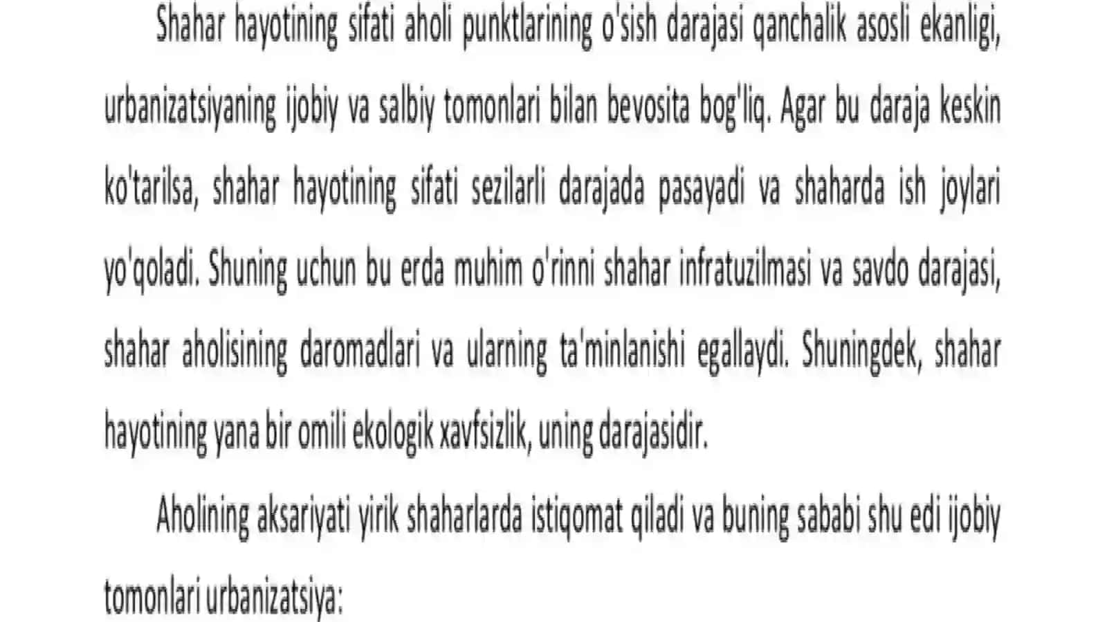 Urbanizatsiya va uning salbiy oqibatlari 3