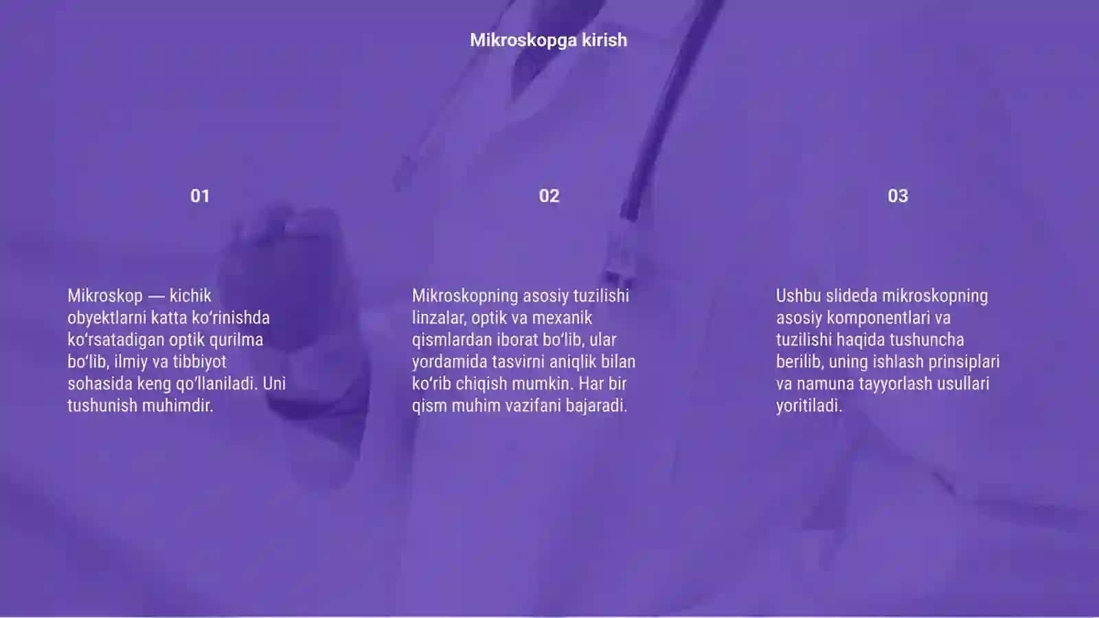 Mikroskop va uning tuzilishi 3
