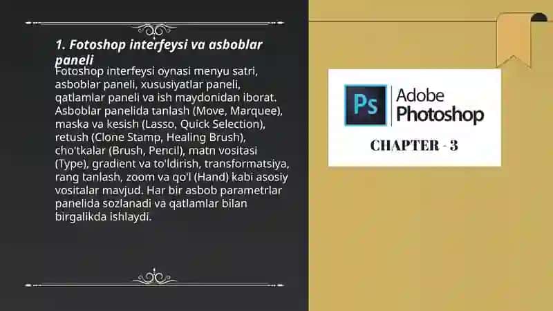 Fotoshop dasturida rasmlarni tahrirlash 3