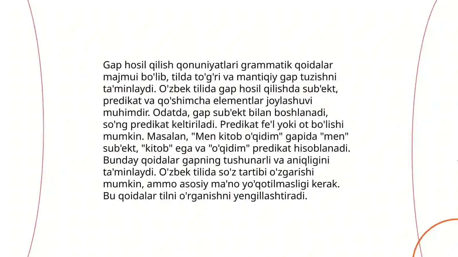 Sintaksis. Gap boʻlaklari 3