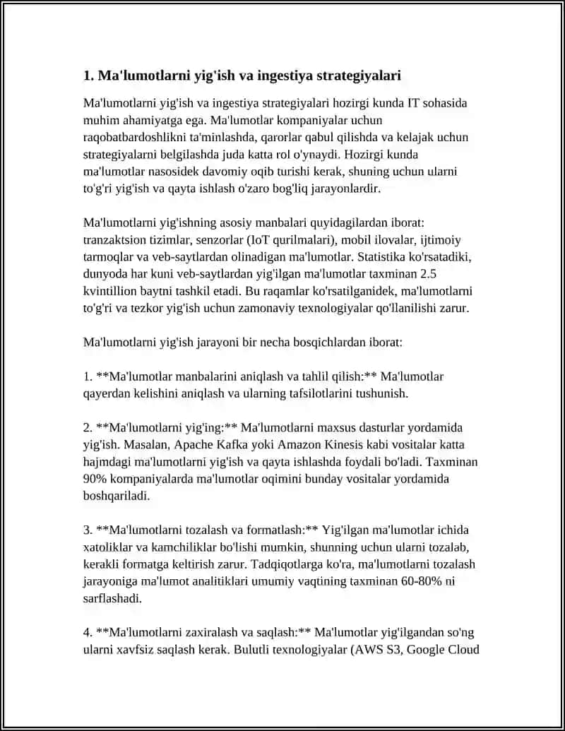 MA'LUMOTLAR OQIMINI BOSHQARISH DATA PIPELENI 3