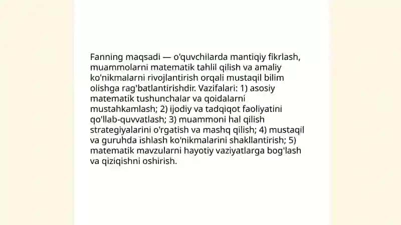 Matematikadan sinfdan tashqari ishlarni tashkil etish metodikasi 3