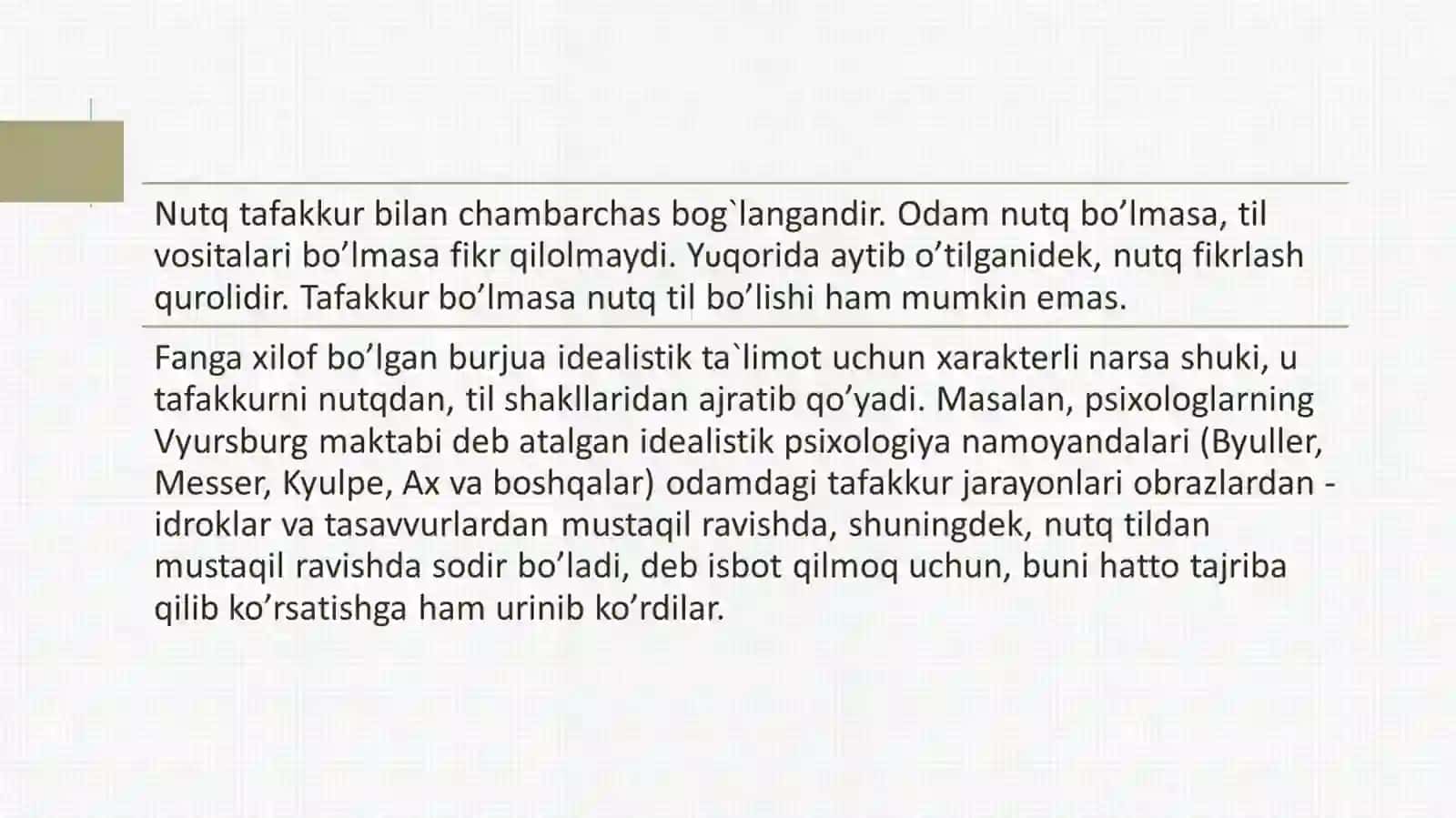 Tafakkur va Nutq Haqida Tushuncha va Ularning Boĝliqli 3