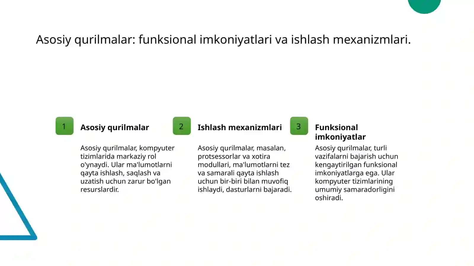 Asosiy qurilmalar: ishlash prinsiplari 3