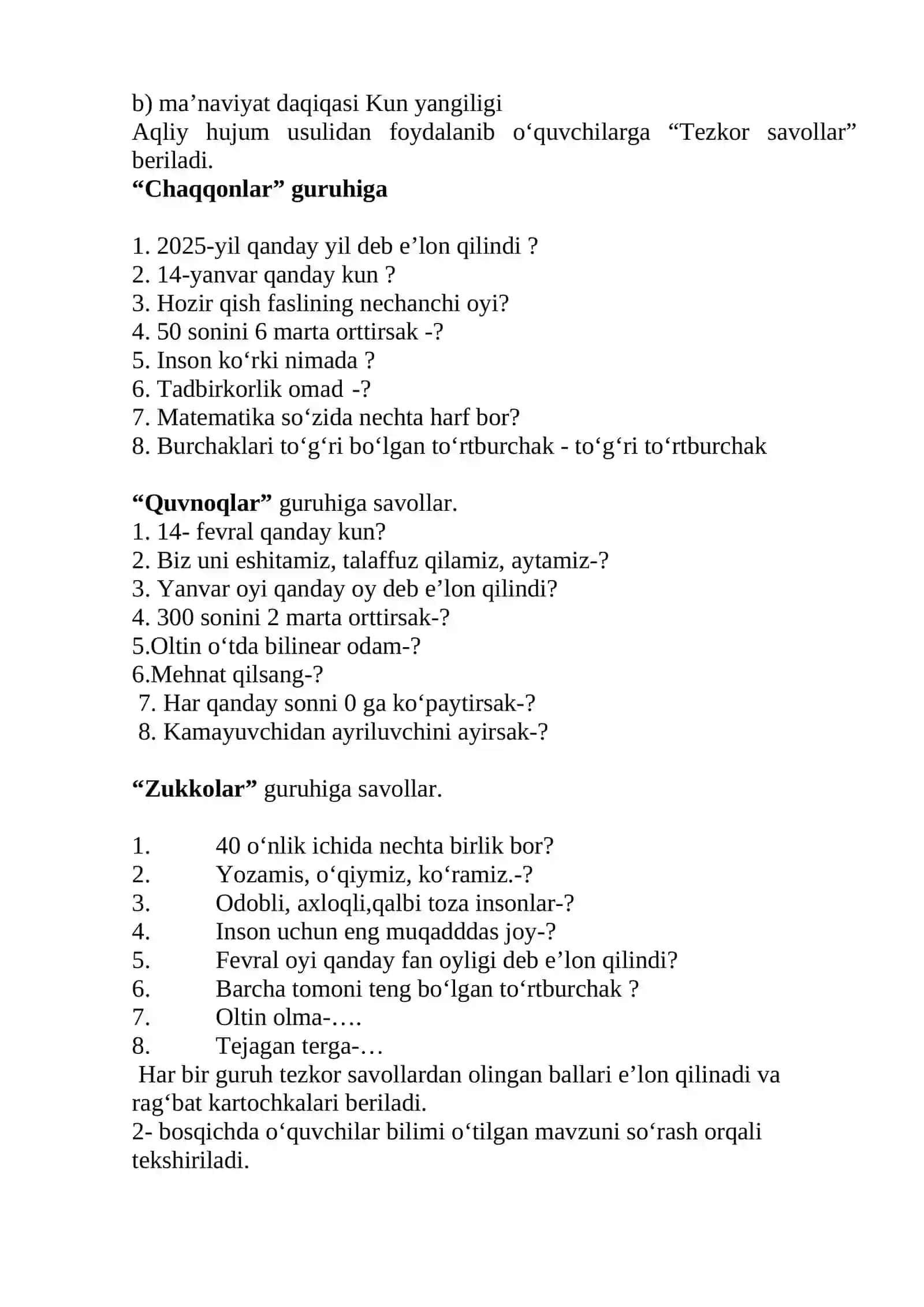Mavzu: Ikki amalli masalalar 3
