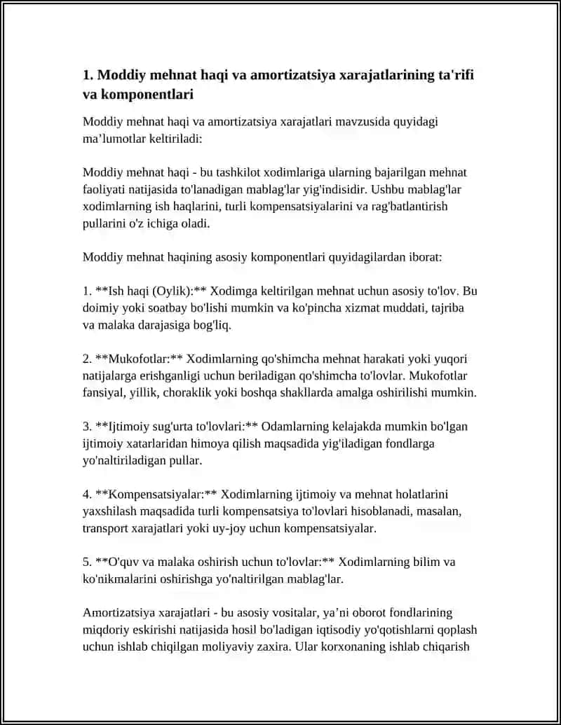 MODDIY MEHNAT HAQI VA AMORTIZATSIYA HARAJATLARINING TAHLILI 3