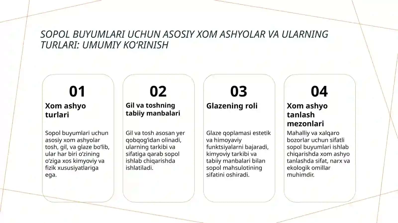 Sopol buyumlari ishlab chiqarish xom ashyosi 3