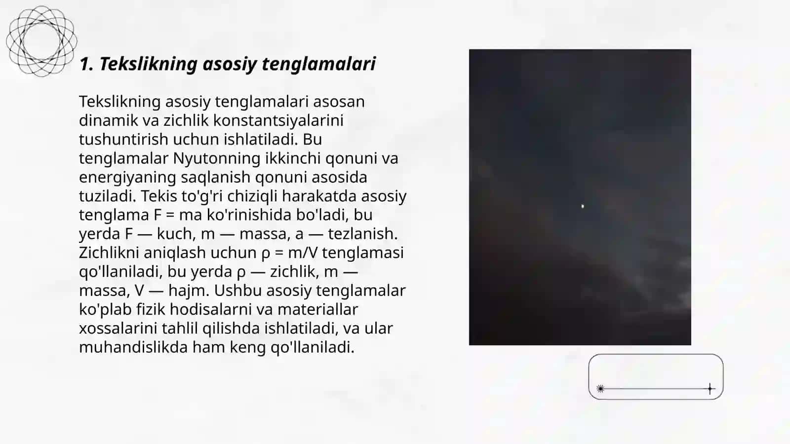 Tekslikning turli hil tenglamalari 3
