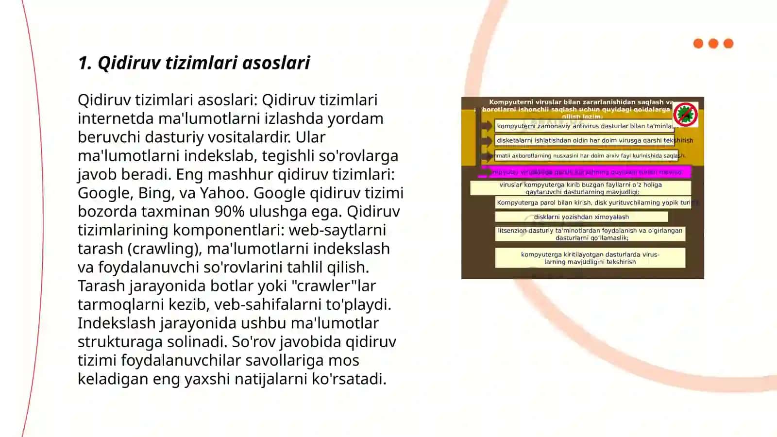 Internet qidiruv tizimida axborotlarni qidirish va tanlangan axborotlarni olish 3