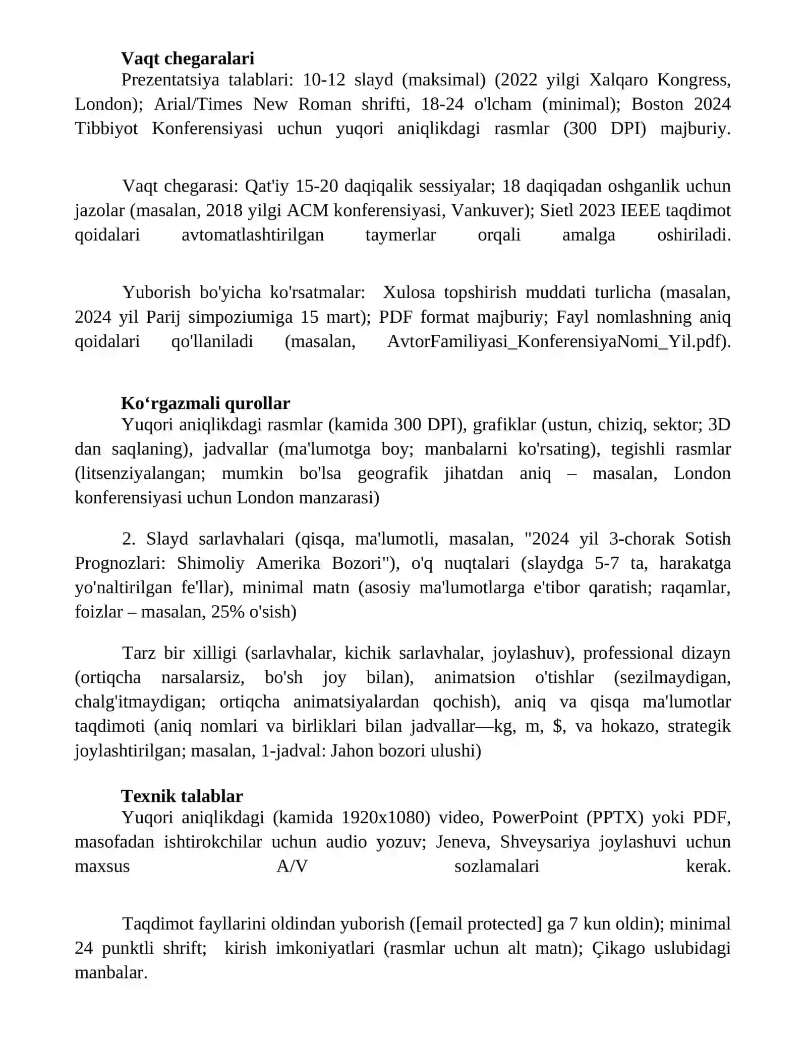 Konferentsiyalarda doklad qilish talablari 3