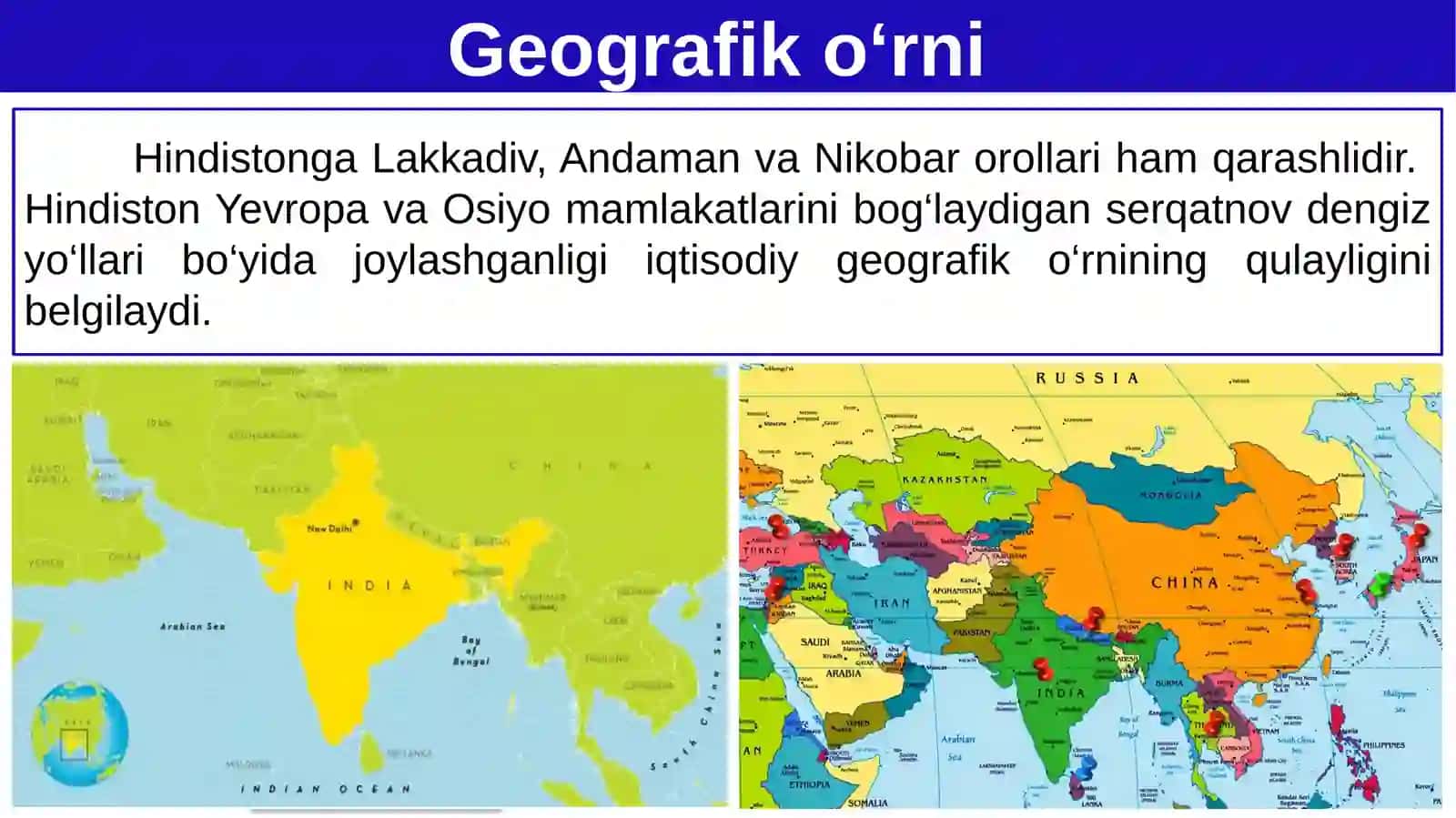 Hindiston Respublikasi 9-sinf GEOGRAFIYA 3