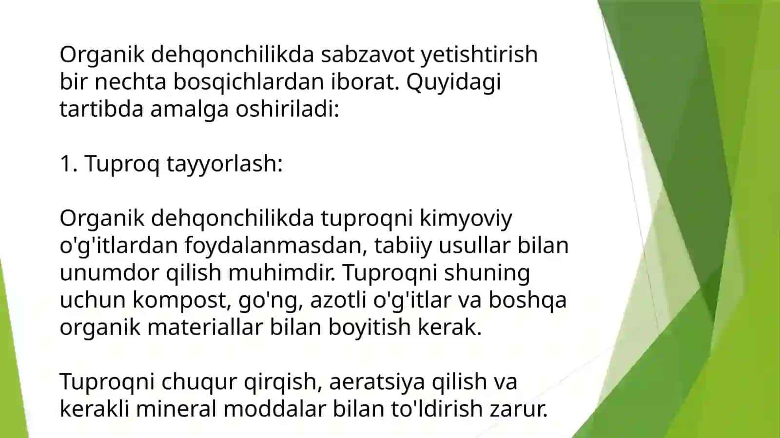 Organik dehqonchilikda sabzavot yetishtirish usullari 3