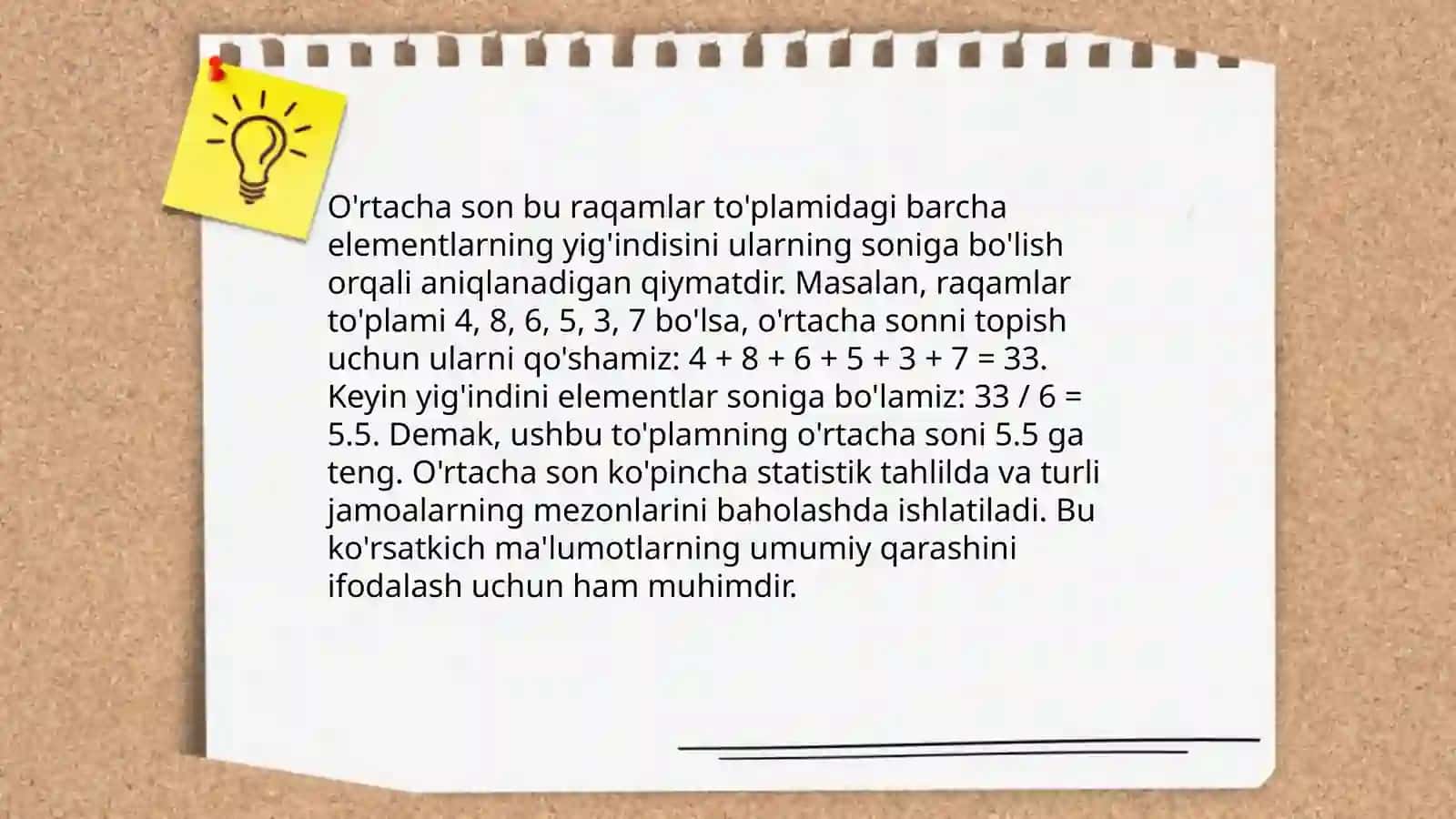 Tanlamaning sonli xarektiristikasi 3