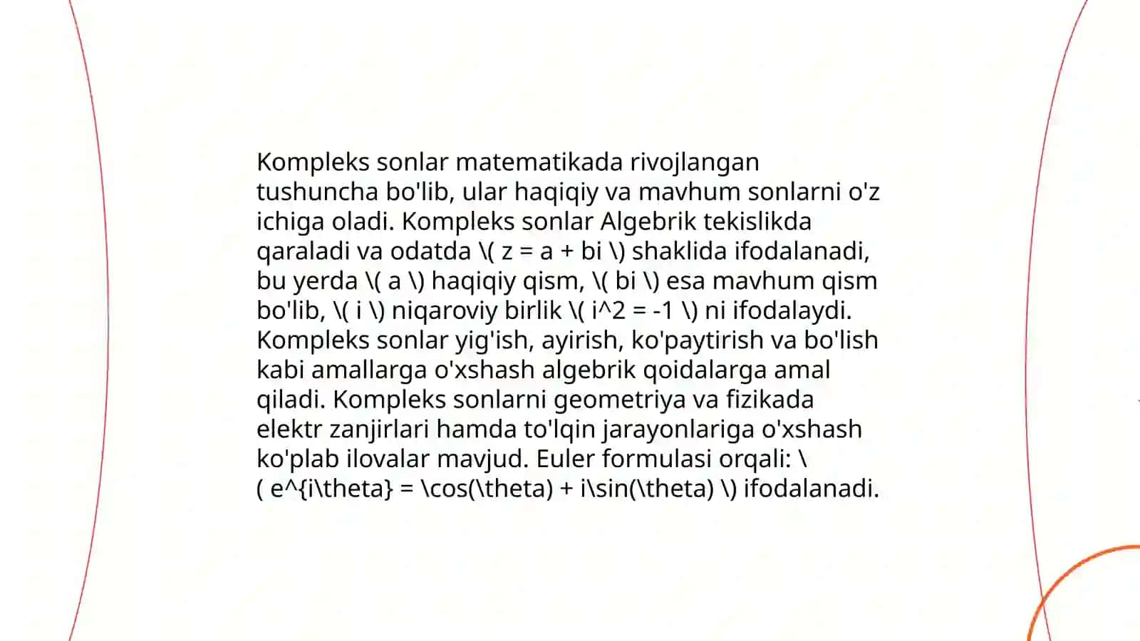 Kompleks sonlar mavhum son tushunchasi 3