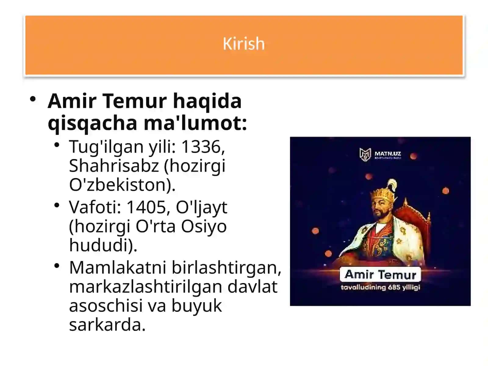 O’zbekiston eng yangi tarixi fani 3