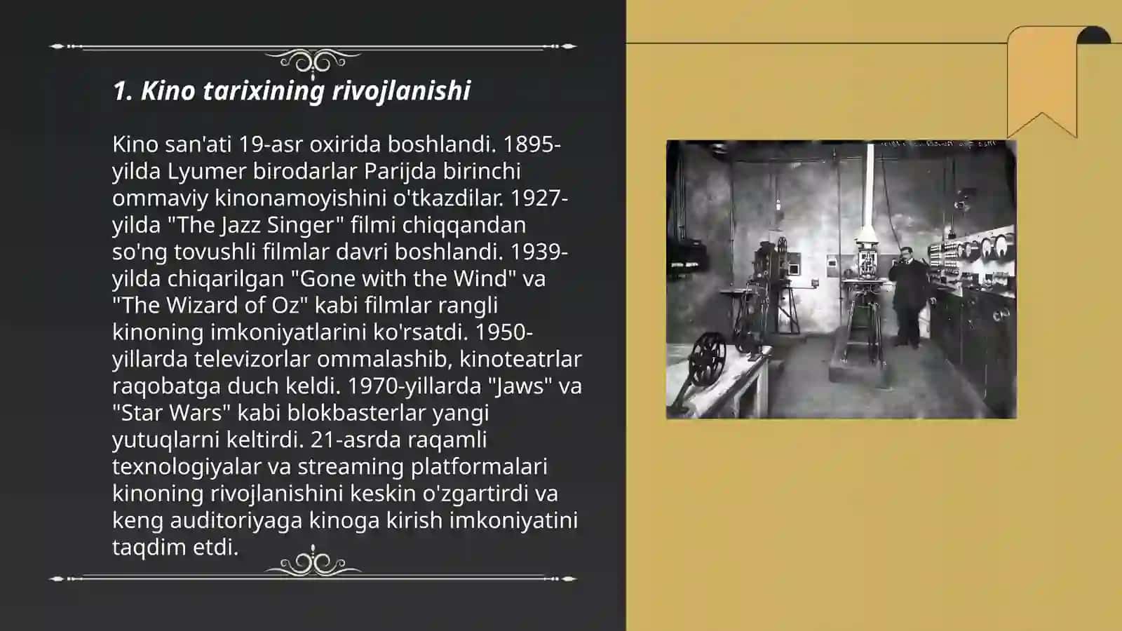 Kino tarixining rivojlanishi 3