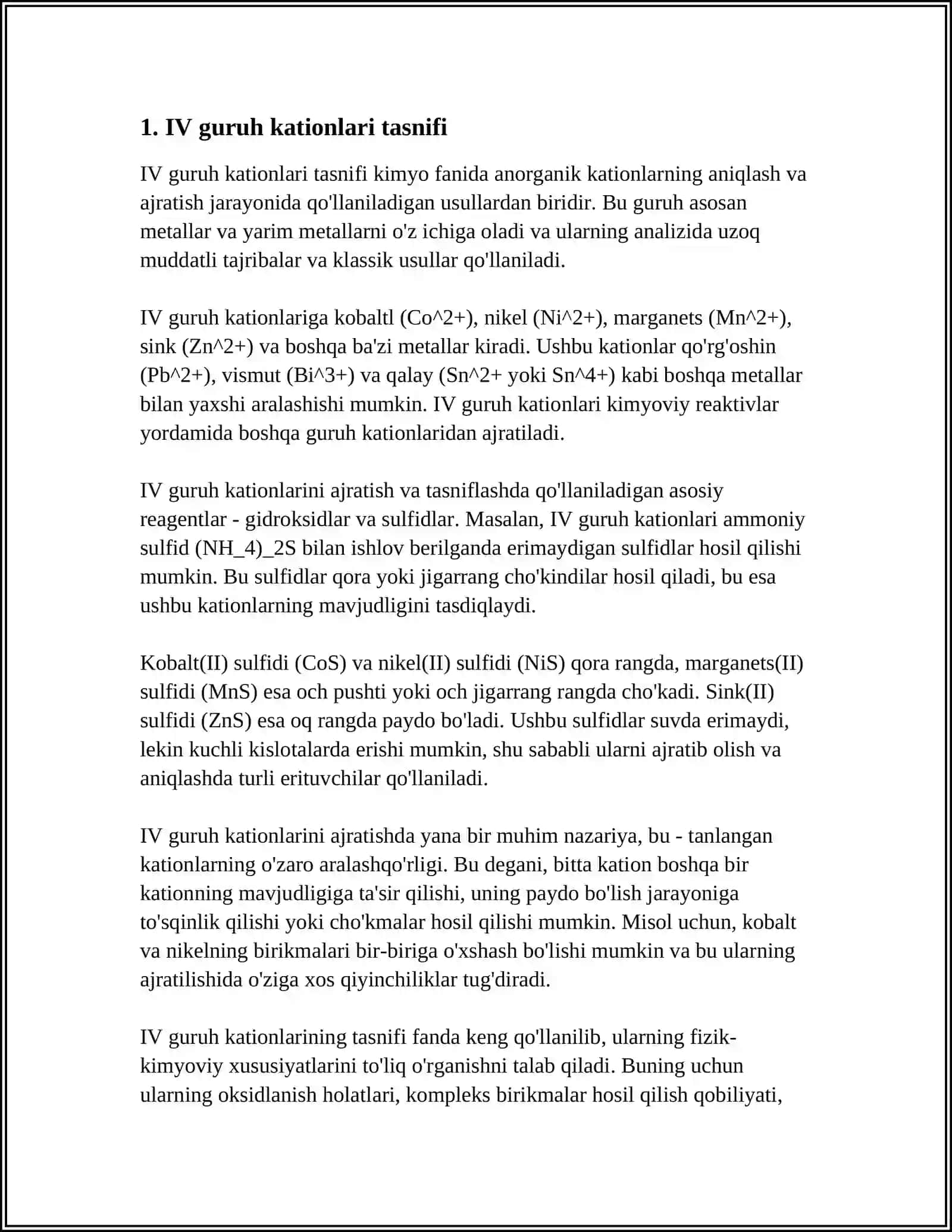 IV GURUH KATIONLARI 3